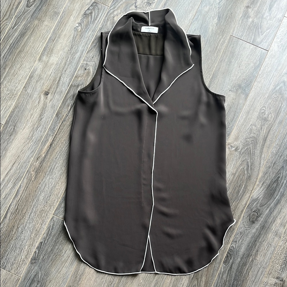 Babaton Green Sleeveless Power Blouse